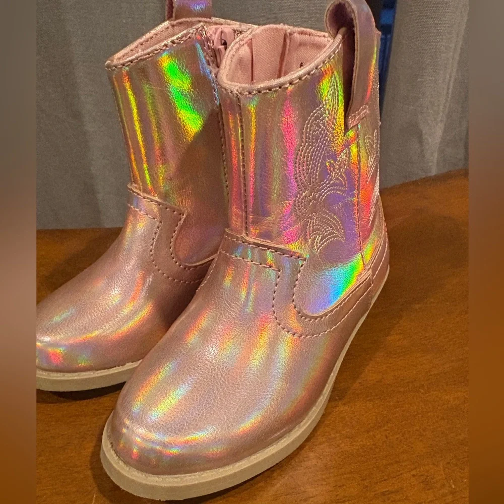 💕🤠Old Navy Pink Metallic Cowboy Boots🤠💕